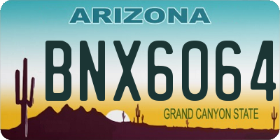 AZ license plate BNX6064