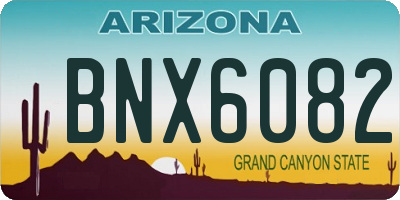 AZ license plate BNX6082