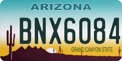 AZ license plate BNX6084