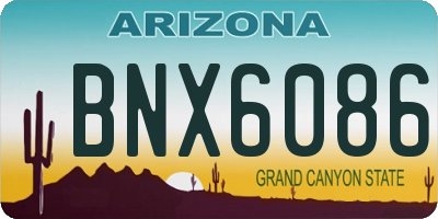 AZ license plate BNX6086