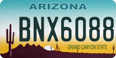 AZ license plate BNX6088
