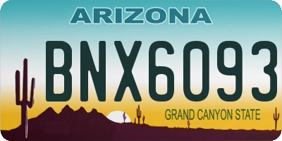 AZ license plate BNX6093
