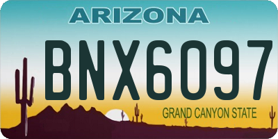 AZ license plate BNX6097