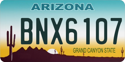 AZ license plate BNX6107
