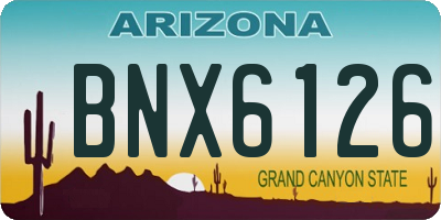 AZ license plate BNX6126