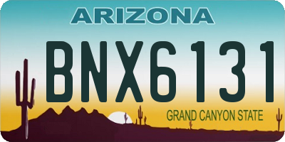 AZ license plate BNX6131