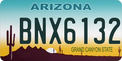 AZ license plate BNX6132