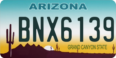 AZ license plate BNX6139