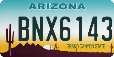 AZ license plate BNX6143
