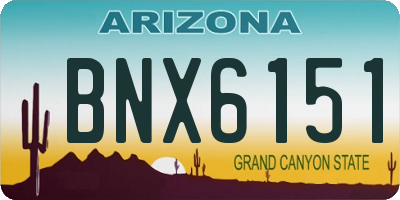 AZ license plate BNX6151
