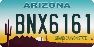 AZ license plate BNX6161