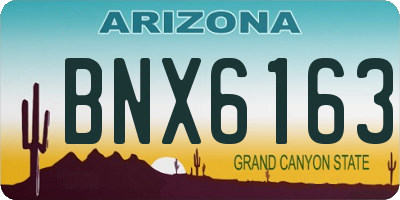 AZ license plate BNX6163