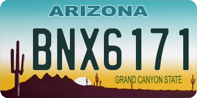 AZ license plate BNX6171