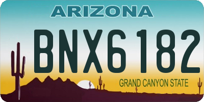 AZ license plate BNX6182