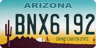 AZ license plate BNX6192