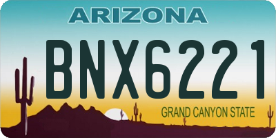 AZ license plate BNX6221