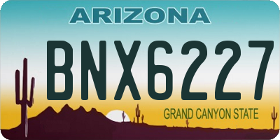 AZ license plate BNX6227