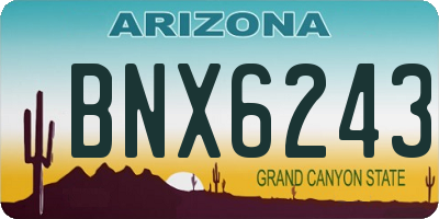 AZ license plate BNX6243