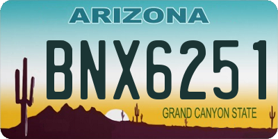 AZ license plate BNX6251