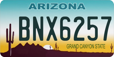 AZ license plate BNX6257