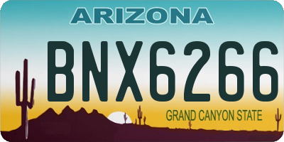 AZ license plate BNX6266