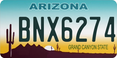 AZ license plate BNX6274