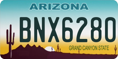 AZ license plate BNX6280