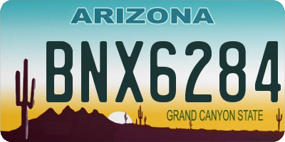 AZ license plate BNX6284