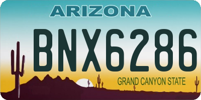 AZ license plate BNX6286