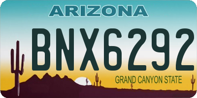 AZ license plate BNX6292