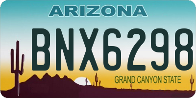 AZ license plate BNX6298