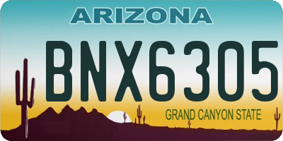 AZ license plate BNX6305