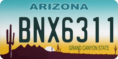 AZ license plate BNX6311