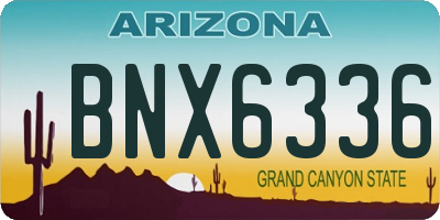 AZ license plate BNX6336
