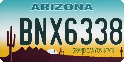AZ license plate BNX6338