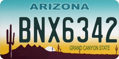 AZ license plate BNX6342