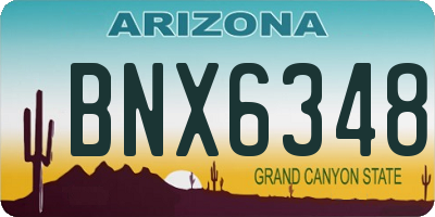 AZ license plate BNX6348