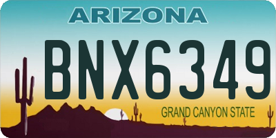 AZ license plate BNX6349