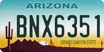 AZ license plate BNX6351
