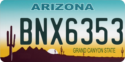 AZ license plate BNX6353