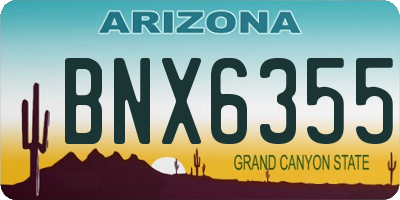 AZ license plate BNX6355