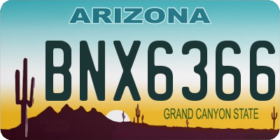 AZ license plate BNX6366