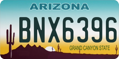 AZ license plate BNX6396