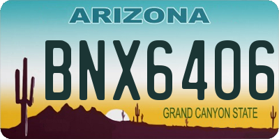 AZ license plate BNX6406