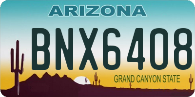 AZ license plate BNX6408