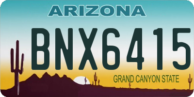 AZ license plate BNX6415