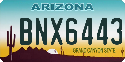 AZ license plate BNX6443