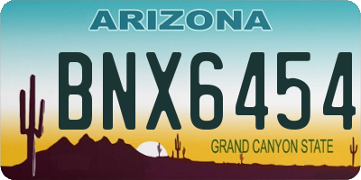 AZ license plate BNX6454