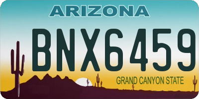 AZ license plate BNX6459