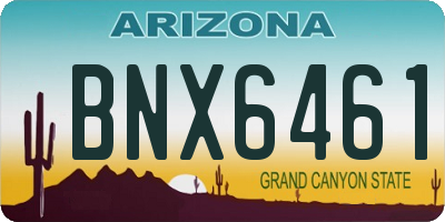 AZ license plate BNX6461